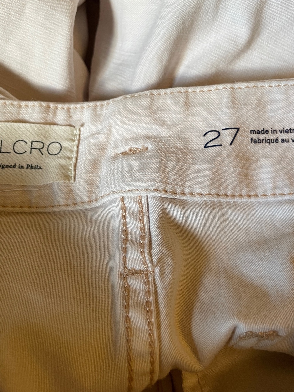 Pilcro Anthropologie Soft Barrel Leg Utility Chino Pants Ecru Crop 27 - Picture 4 of 10